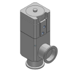 XLDQ - Válvula en ángulo para liberación de alto vacío y conexiones instantáneas en aluminio / Control de 2 pasos, Simple efecto / Junta de fuelle, Junta tórica