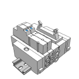 SS5Y3-45_P - 底板配管型/底板组合式集装阀: DIN导轨安装型/插入式