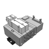 SS5Y5-45_A - 底板配管型/底板组合式集装阀: DIN导轨安装型/接线盒型配线