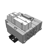 SS5Y5-45F - Base Mounted Manifold Assembly Stacking Type/DIN Rail Mounted/Plug-in