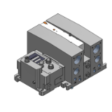 VV5QC41-S - 底板配管型插入式组件集装: EX600一体型(输入输出对应)