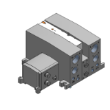 VV5QC41-S - ベース配管形プラグインユニットマニホールド: EX250一体型 (入出力対応)