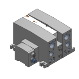 VV5QC41-S - Base Mounted Plug-in Unit Manifold: EX500 Gateway Type