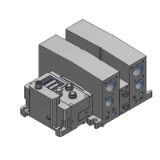 VV5QC41-S-BASE - Base Mounted Plug-in Unit Manifold Base: EX600 Integrated Type (For I/O)