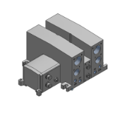 VV5QC41-S-BASE - Base Mounted Plug-in Unit Manifold Base: EX250 Integrated Type (For I/O)