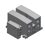 VV5QC41-S-BASE - Base Mounted Plug-in Unit Manifold Base: EX500 Gateway Type