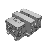 VV5QC41-S-BASE - Base Mounted Plug-in Unit Manifold Base: EX126 Integrated Type (For Output)