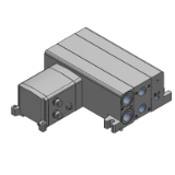 VV5QC51-S-BASE - Base Mounted Plug-in Unit Manifold Base: EX250 Integrated Type (For I/O)
