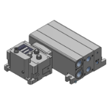 VV5QC51-S-BASE - Base Mounted Plug-in Unit Manifold Base: EX600 Integrated Type (For I/O)