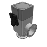 XLDV - Aluminum High Vacuum Angle Valve/With Solenoid Valve/2-Step Control,Single Acting/Bellows Seal,O-ring Seal