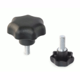 18000243000 - Star knob screw similar to DIN 6336, plastic