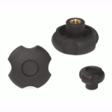 18000274000 - Star knob nut with 4 grip recesses and blind hole thread
