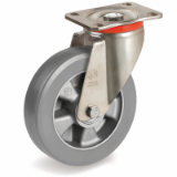 62ESD SRP P - ESD 'TR Roll' polyurethane wheels, electrical resistance <10^9 Ohm, swivel top plate bracket P