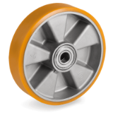 65ALSC - "TR" polyurethane wheels, aluminium centre, hub with balle bearing facilities