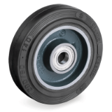 72FECC - "SIGMA ELASTIC" rubber wheels, cast iron centre, ball bearing bore