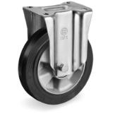 SF/NL - "SIGMA ELASTIC" rubber wheels, aluminium centre, fixed bracket type "NL"