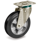 SIGMA ELASTIC rubber wheels, aluminium centre, medium-heavy duty (PT) brackets