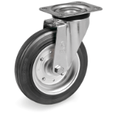 SRP/SL - Black rubber wheels with metal discs, rotating light support "SL"