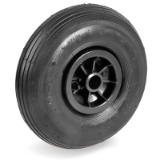 82RCR - Pneumatic wheels, rib profile, polypropylene centre, roller bearing bore