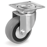 SRP - Rubber wheels, polyamide centre with threadguards, swivel top plate bracket