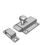 FAY19_21 滑动式方形插销-短程距离/带弹簧装置-滚花式抓手/自动锁定型