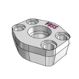 Connecting flange coupling SAE flange 6000 psi ZAKO single parts - High pressure 400 bar, hole pattern template according to SAE J 518 C / ISO 6162