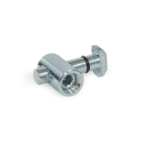 GN 25b Steel Quick Release Connectors, for Aluminum Profiles (b-Modular System), Asymmetrical Mounting Stud