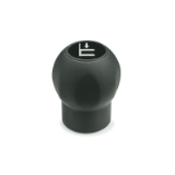 EN 675.1 - Ball Handles with Cover Cap, Plastic, Threaded Bushing Brass