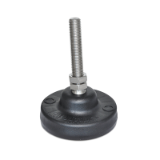 PM 500.1 - "PolyMount"™ Leveling Mounts, Stainless Steel, Plastic Base, Threaded Stud Type, Type A, Without pad, Inch