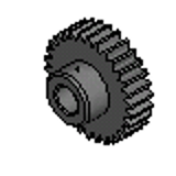 P16S38 - Precision Spur Gears - 16 Pitch - 1/2" Bore - 1/2" Face - AGMA Quality 10 - Pin Style Hub - 20° Pressure Angle