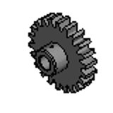 P24A21 & P24S21 - Precision Spur Gears - 24 Pitch - 3/16" Bore - 3/16" Face - AGMA Quality 10 - Pin Style Hub - 20° Pressure Angle
