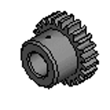 P48A21 & P48S21 - Precision Spur Gears - 48 Pitch - 3/16" Bore - 3/16" Face - AGMA Quality 10 - Pin Style Hub - 20° Pressure Angle