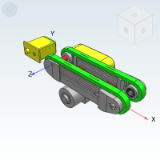 KRA01 - Plastic chain conveyor head drive 3-slot profile (sprocket diameter 57mm) double row type
