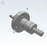 SQF46 - Solid Ball Spline,Round Flange Nut,Stepped And External Thread At One End
