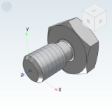 YML71_75 - Height adjustment pin, external thread type, hexagonal type