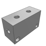 KAF01 - 气压用连接块·I形·端面不贯穿·螺径选择型