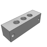kar11 - Connecting block for air pressure, cross shape, end face, no hole, fixed pitch type