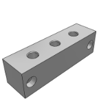 KAR12 - 气压用连接块·十字形·端面无孔·间距固定型
