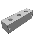 kar13 - Connecting block for air pressure, cross shape, end face, no hole, fixed pitch type