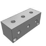 KBL03 - 气压用连接块·T形·端面无孔·间距固定型