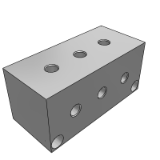 KDV81 - 油压/水压用连接块·T形·端面无孔·间距指定型