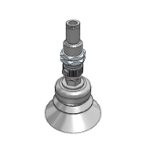 J-WET36_37 - Precision type, corrugated vacuum suction cup, spring top vacuum port, quick joint type