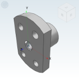 LJS01 - 微型滑动丝杠用螺帽(单件)·四孔对边法兰型