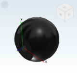 E-HAJ96 - Economical handle ball round hole mounting type